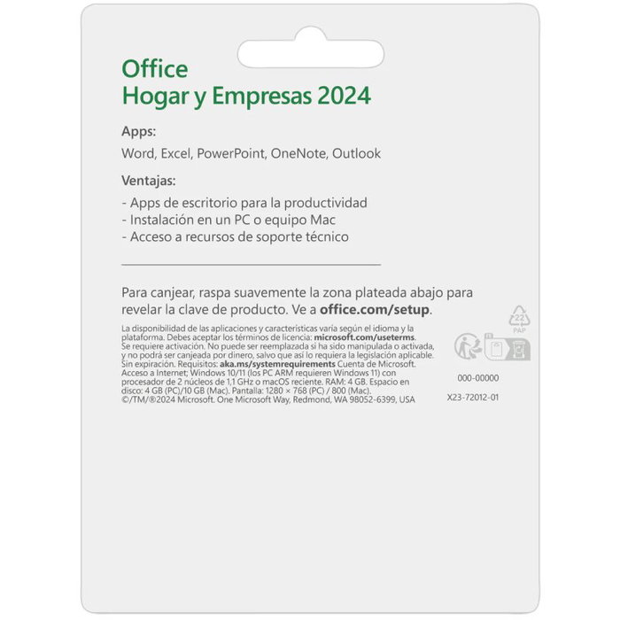 Microsoft Office Hogar y Empresas 2024 para 1 PC o Mac